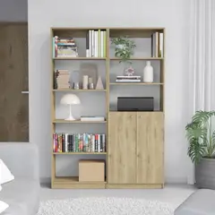 TUHOME - Combo Estante 4 Repisas + Estante 2 Puertas Home Macadamia