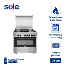 SOLE - Cocina De Pie A Gas 5 Hornillas Bali COSOL040 Negro