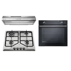 ELECTROLUX - Combo Campana Extractora 60cm + Horno Empotrable a Gas 80L + Encimera 4 Hornillas Inox
