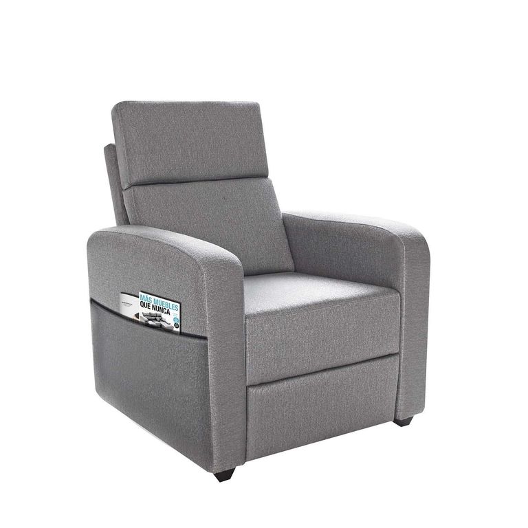 Sofá Reclinable con Bolsillo 1 Cuerpo Plata