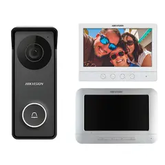 HIKVISION - Kit Videoportero Intercomunicador IP65 DS-KIS213 Full HD 2 Pantallas LCD 7