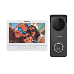 HIKVISION - Kit Videoportero Intercomunicador IP65 DS-KIS213 Full HD 1 Pantalla LCD 7