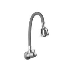 ITALGRIF - Llave Lavadero Pared Cabo Blanco Pico Flexible Gris