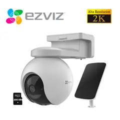 EZVIZ - Cámara de Seguridad EB8 4G 2K GPS Exterior + Panel Solar SD 256GB
