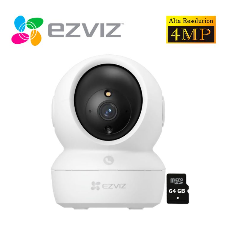 Ezviz Cámara Wifi H6C Pro 4Mp 2K Inteligente Gira 360 + Micro Sd 64Gb