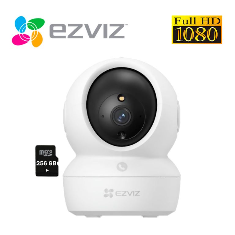 Ezviz Cámara Wifi H6C Pro Full Hd Gira Botón Llamada + Micro Sd 256Gb