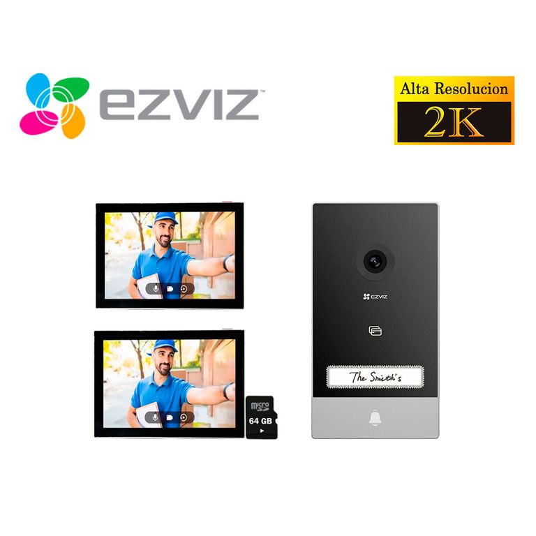 Kit Videoportero Inteligente Ezviz HP7 2K Exterior + 1 Monitor 64GB