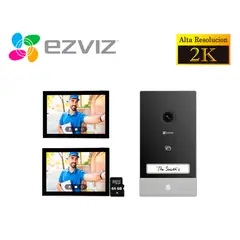 Ezviz - Kit Videoportero Inteligente Ezviz HP7 2K Exterior + 1 Monitor 64GB