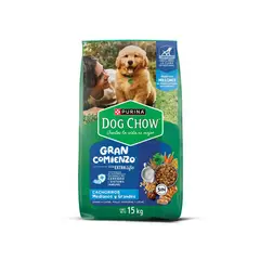 DOG CHOW - Cachorro 15kg de Carne, Pollo, Verduras y Leche raza mediana/grande