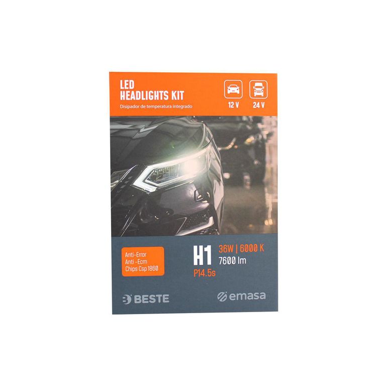 Kit Led H1 Beste x 2und 36W 6000K P14.5S 7600LM 12-24V