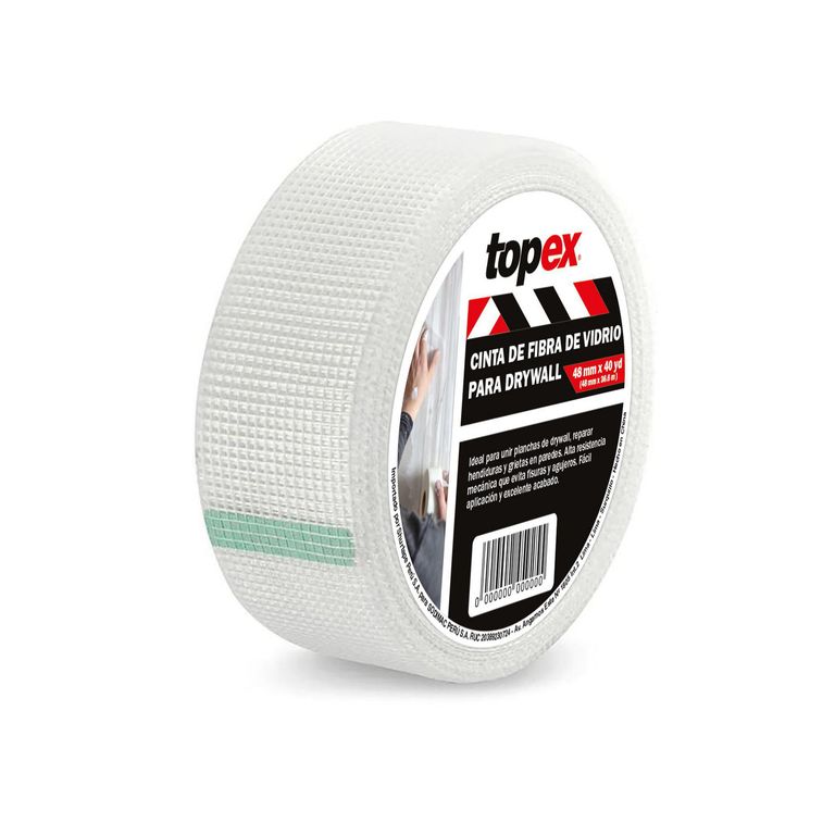 Cinta para Drywall Fibra de Vidrio Drywall Topex 2 X 36m