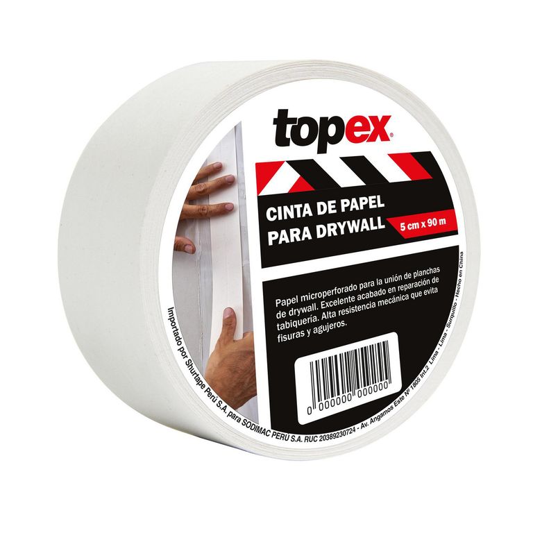 Cinta para Drywall de Papel Drywall Topex 2 X 90m