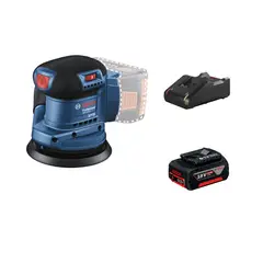 BOSCH - Lijadora orbital inalámbrica GEX 185-LI 18 V + Batería de Iones de Litio 18V GBA 18V 4.0Ah + Cargador GAL 18V-40 de 18V