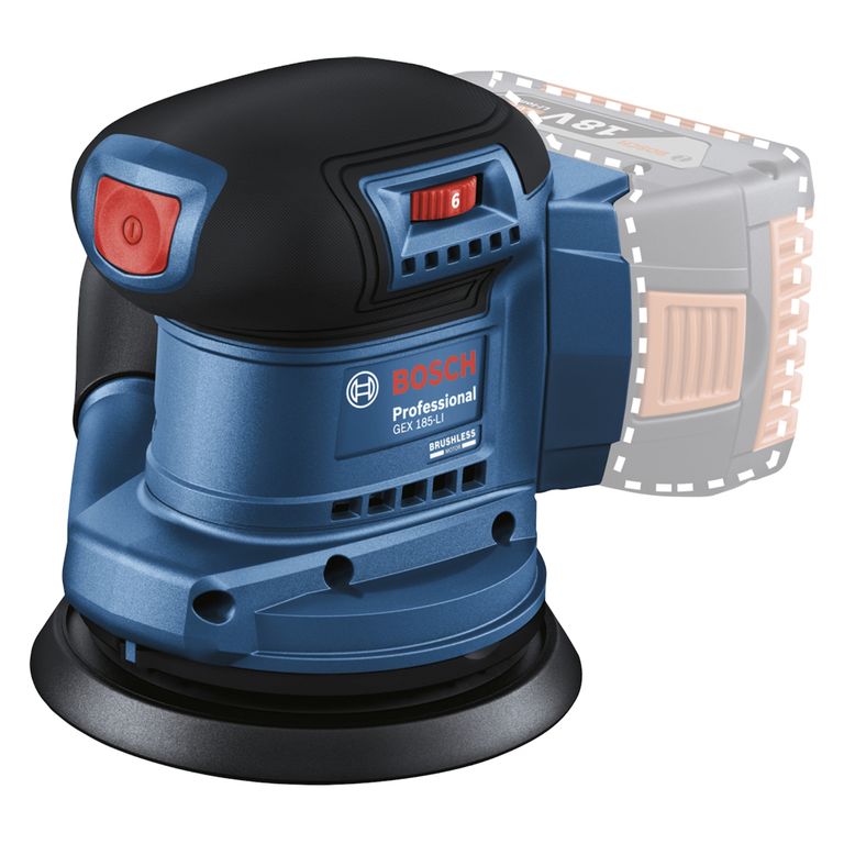 Lijadora orbital inalámbrica Bosch GEX 185-LI 18 V