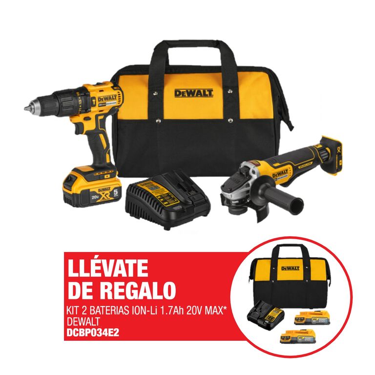Taladro Percutor + Esmeril + 1 Batería + 1 Cargador + Bolsa 