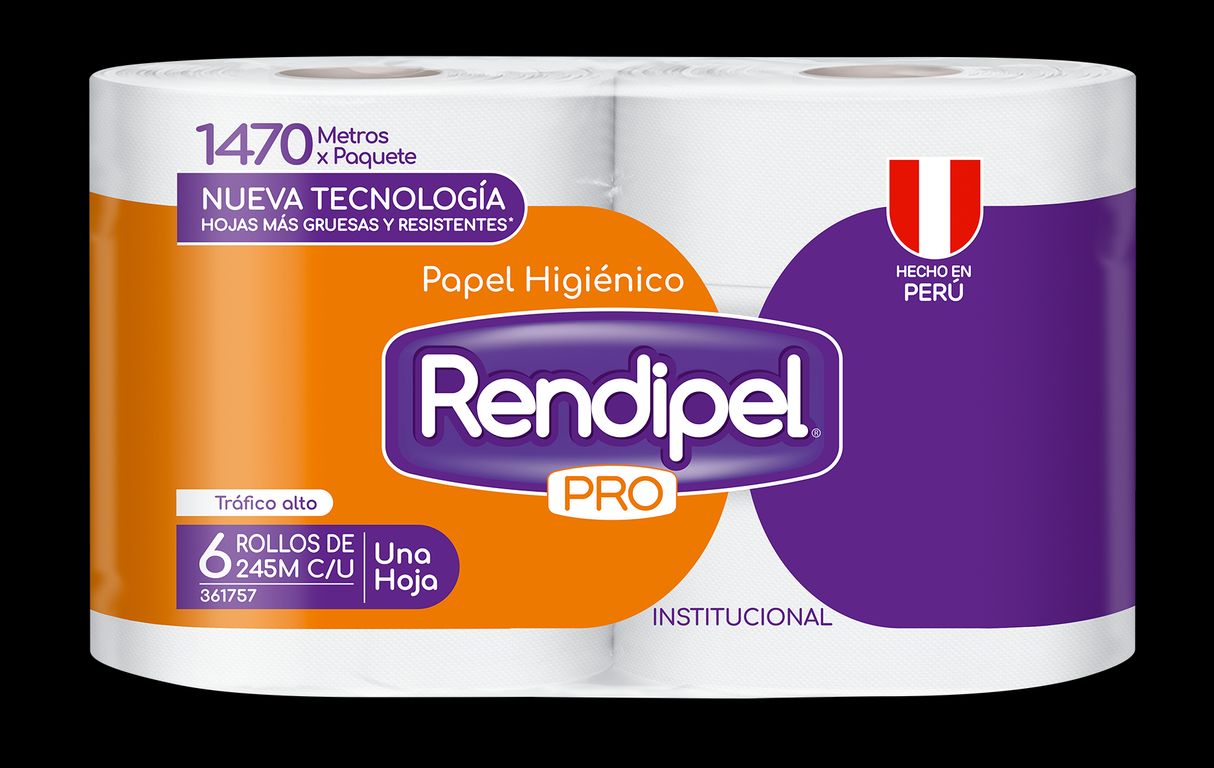 Papel Higiénico Jumbo Rendipel X6 Rollos 245M