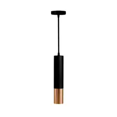 LIGHTECH - Lámpara Colgante Tube GU10 IP20 Negro/Dorado