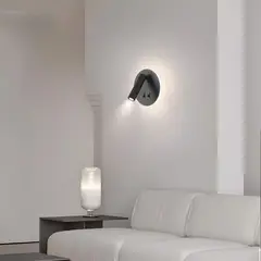 ILUMA - Aplique de Pared Exterior Dual Light Luz Cálida 3500K Negro