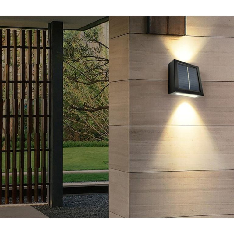 Braquete De Pared Exterior Solar Luz Cálida