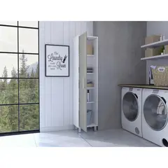 TUHOME - Ropero Multiusos 1 Puerta Laska Blanco/Nacar