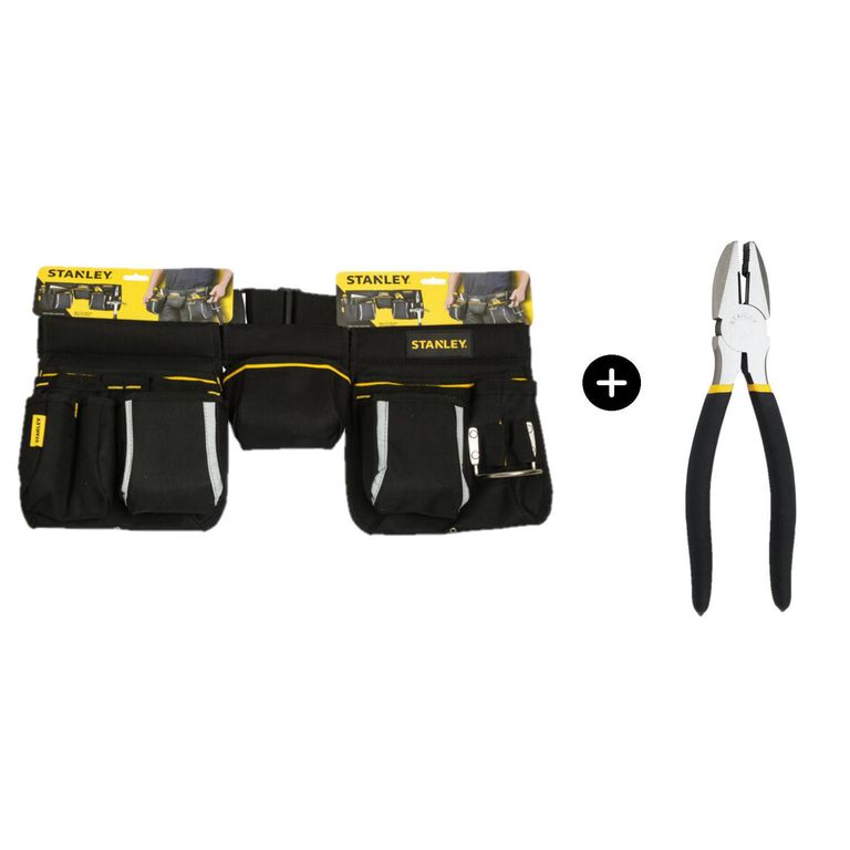 Kit Cinturon para herramientas STST511304LA + Alicates de Electricista 8" Stanley