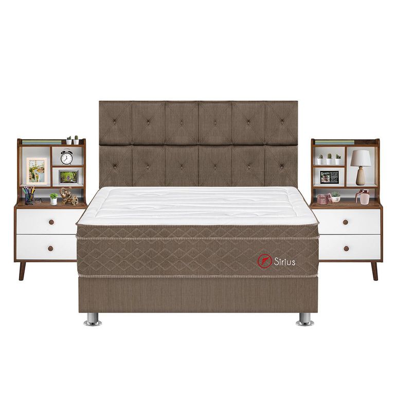 Dormitorio Sirius King + Velador Repisa Fashion