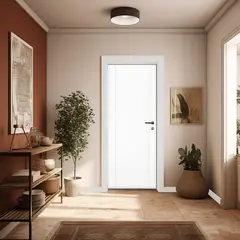 PAMA - Combo Puerta Interior Contraplacada HDF Lisa Blanco RT Selva. Marco Incluido 32x59x2120 mm.