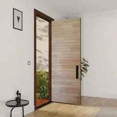 PAMA - Puerta de Madera Principal de Pino Machimbrado Natural 45x950x2070 mm