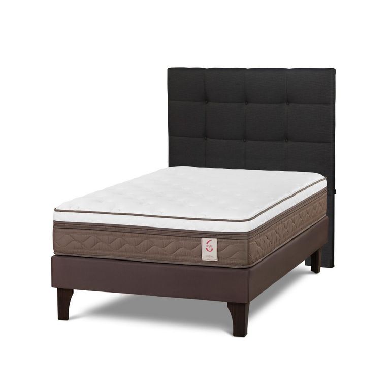 Cama Europea New Style 6 1.5 Plazas Issey Grafito