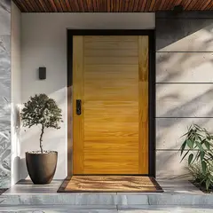 PAMA - Puerta de madera Principal Pino Mach Nat Bisel Imperial 20 Paneles 45x950x2071