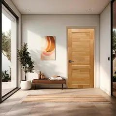 PAMA - Puerta de Madera Principal Pino Solida Nat Bisel Paris