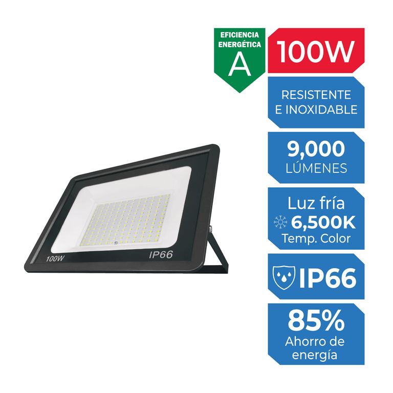 Reflector Slim Negro 100W Iluma