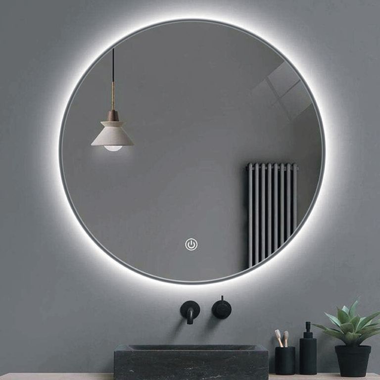 Espejo LED de Baño París Blanco/Gris 60x60 cm