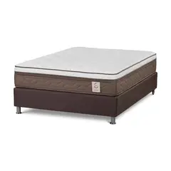 ROSEN - Box Tarima New Style 6 2 Plazas + 2 Almohadas Memory Max Café