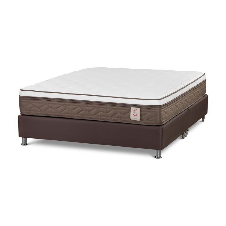 Box Tarima New Style 6 Queen + 2 Almohadas Memory Max Café