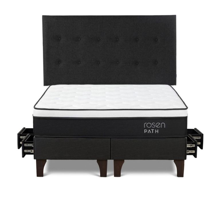 Cama Cajon Path Grafito Queen West Grafito