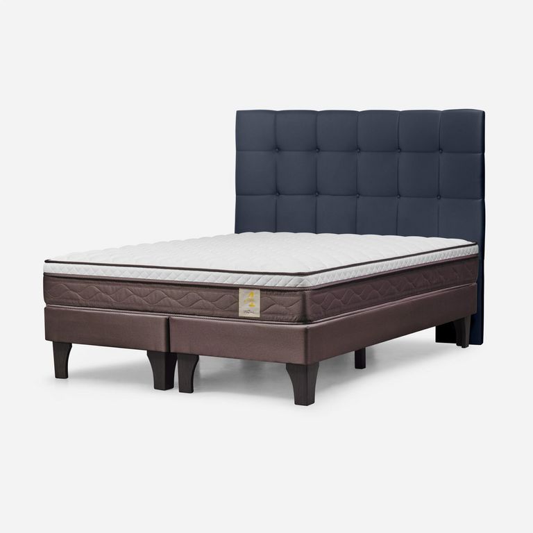 Cama Europea New Style 4 Plus Queen Issey Azul
