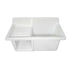 SENSI DACQUA - Lavadero de Ropa Multiuso Premium de Fibra de Vidrio Una Poza 70x40x36.5cm