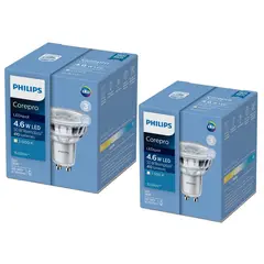 PHILIPS - Pack x2 Foco Dicroico LED GU10 4.6W Luz Cálida