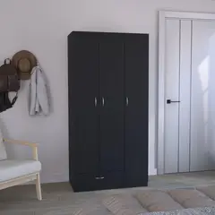 TUHOME - Ropero Wengué 3 Puertas 1 Cajón Z-90