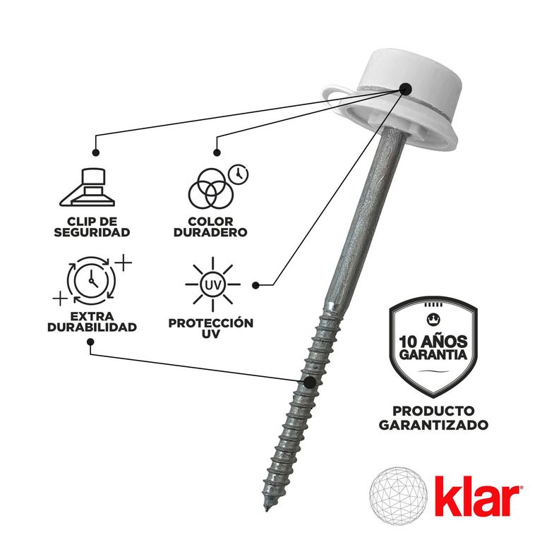 Kit de Fijación Klar para Madera Blanco