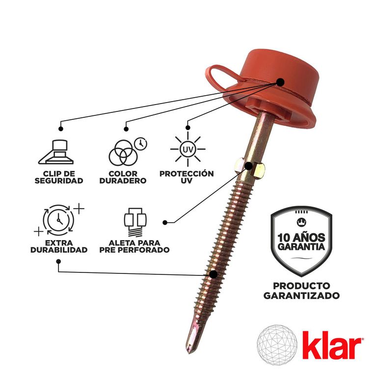 Kit de Fijación Klar para Metal Rojo