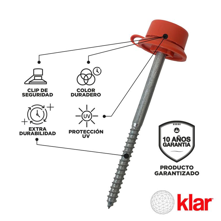 Kit de Fijación Klar para Madera Rojo