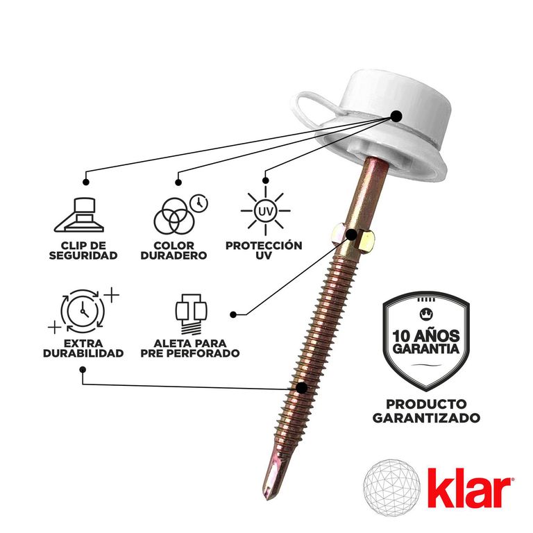 Kit de Fijación Klar para Metal Blanco