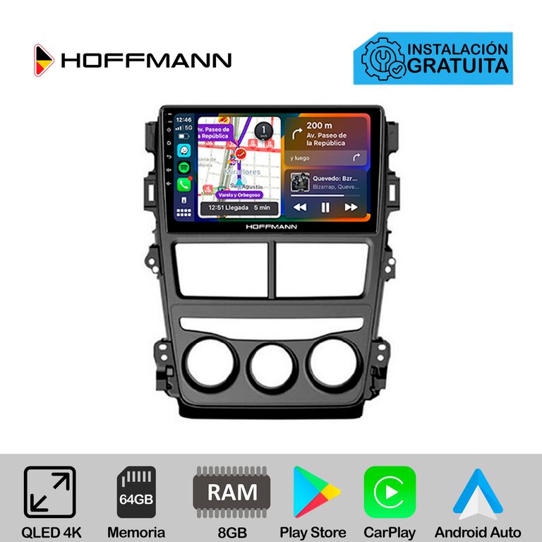 Autoradio Hoffmann CarPlay & Android Toyota Yaris 2018 - 2022 (AC Manual)