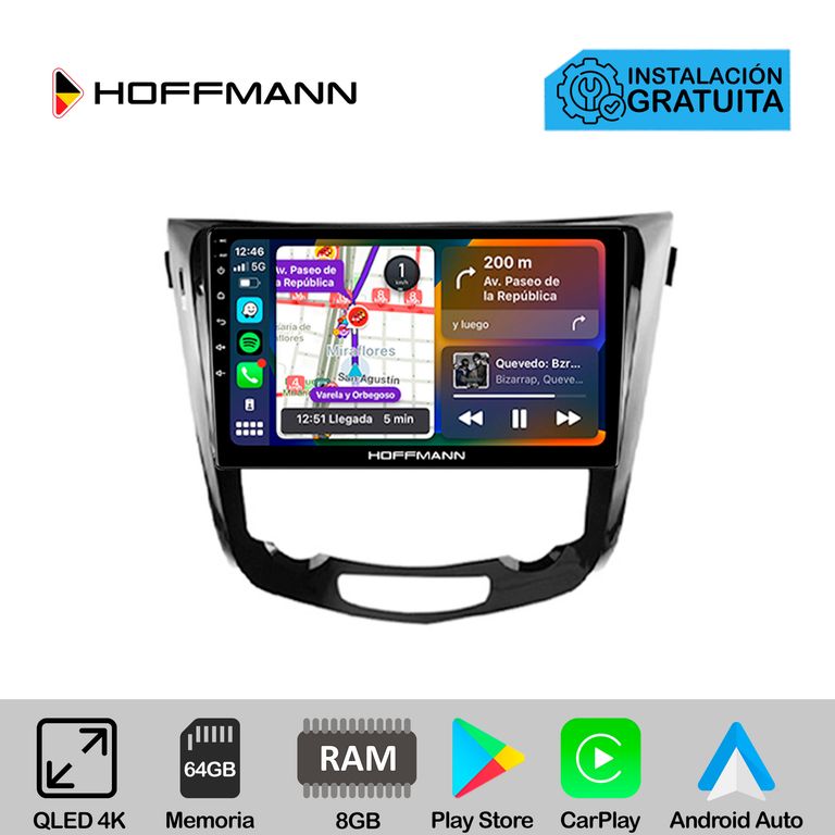 Autoradio Hoffmann CarPlay & Android Nissan Xtrail | Qashqai 2014 - 2022 (Climatizador)