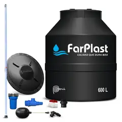 FARPLAST - Tanque de agua Negro 600 L