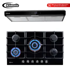 KLIMATIC - Combo Cocina Empotrable 5 Hornillas Aosta + Campana Extractora Volendam