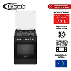Klimatic - Cocina 4 Hornillas Venti Black
