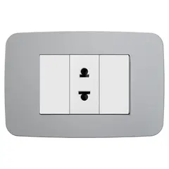 ABB - Tomacorriente Simple 1M Euroamericano Plata Origen